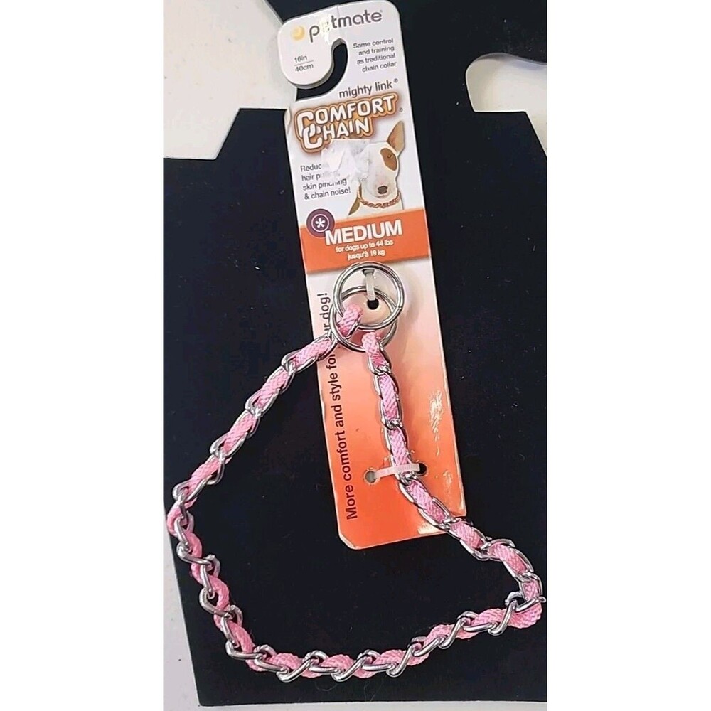 NWT Petmate Comfort Chain Training Collar Pink Medium 16in